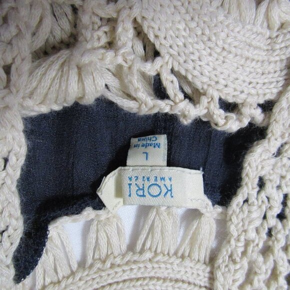Kori America Lace Crochet Poncho Top - Picture 7 of 8